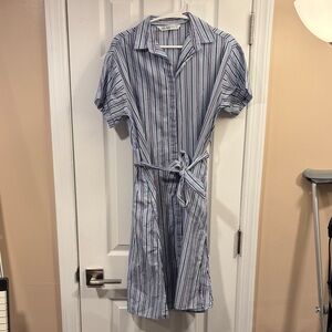 Zara Blue Striped Mini Dress
